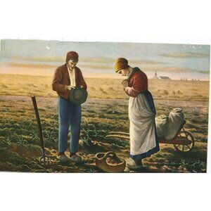Vintage Calendar Print "Praying for a Harvest" 4x6.75